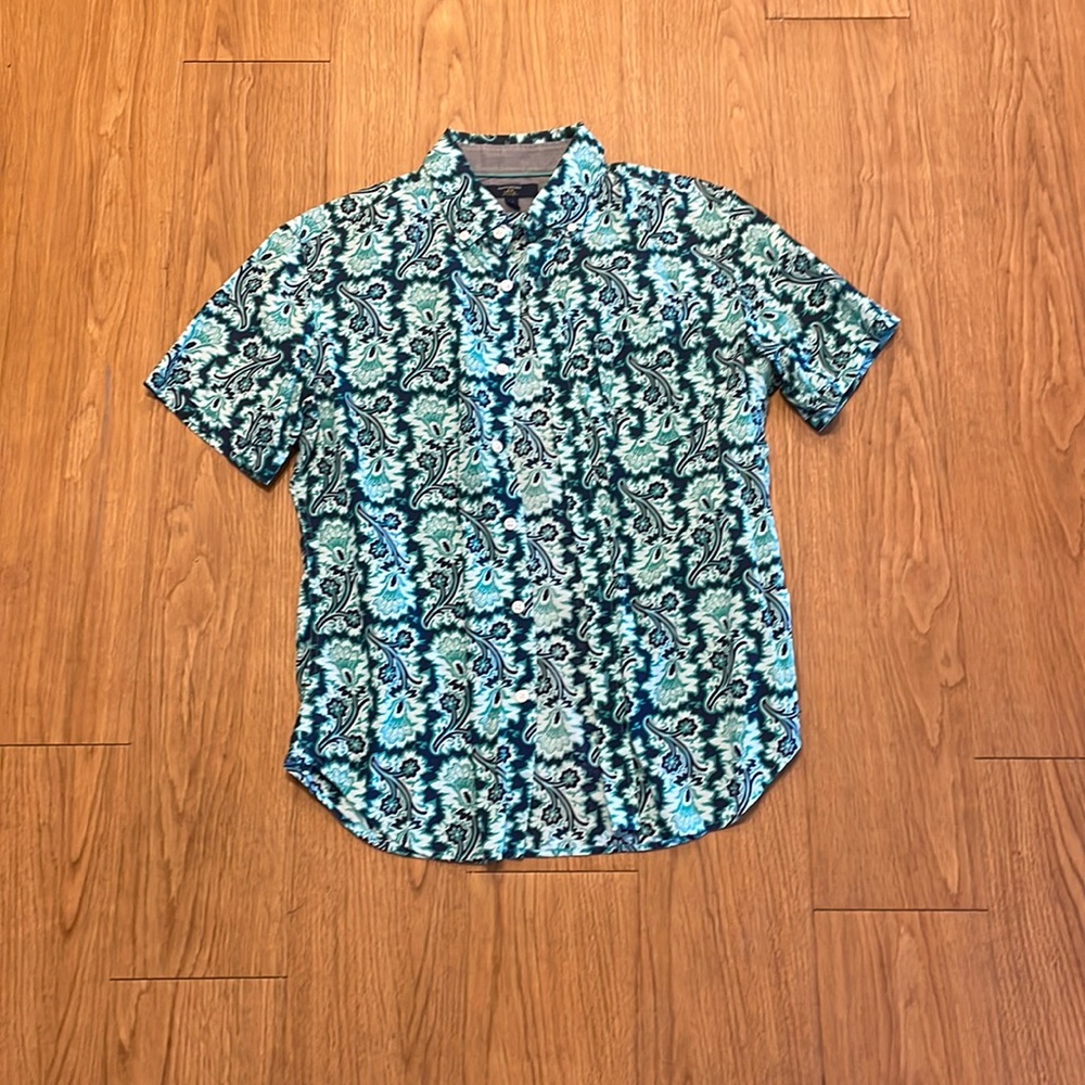 Blue Patterned Button Down